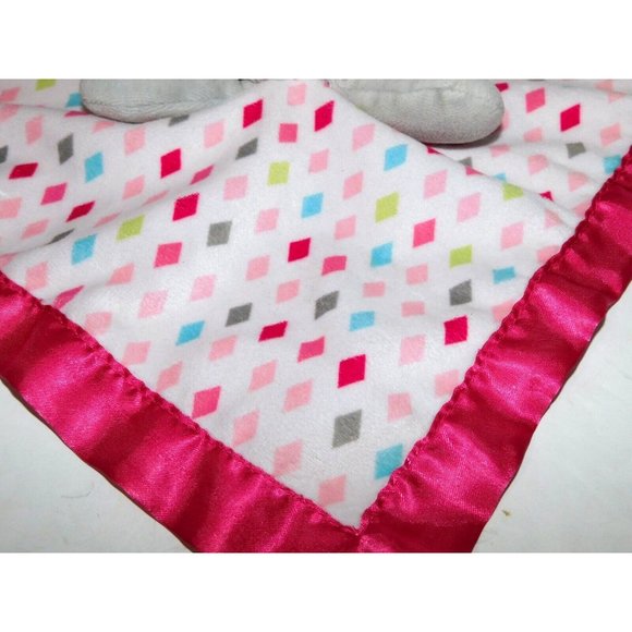 Garanimals Mouse Security Blanket Gray Pink Diamonds Satin Trim Baby lovey nunu - Picture 4 of 7